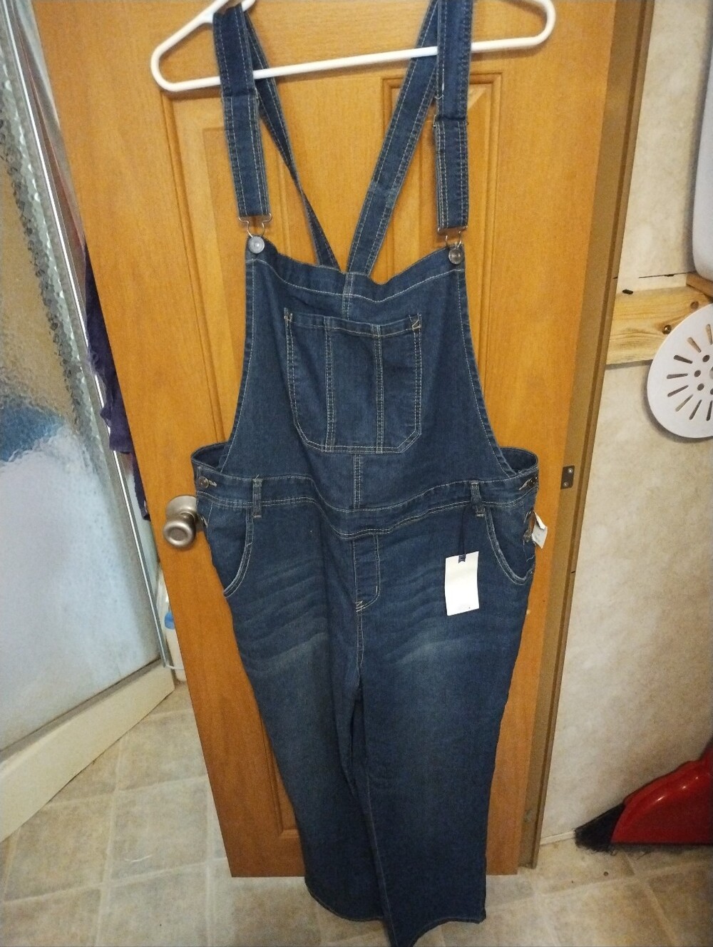 Wallflower Women's 3X Denim Overalls Adjustable Straps Has Many Pockets